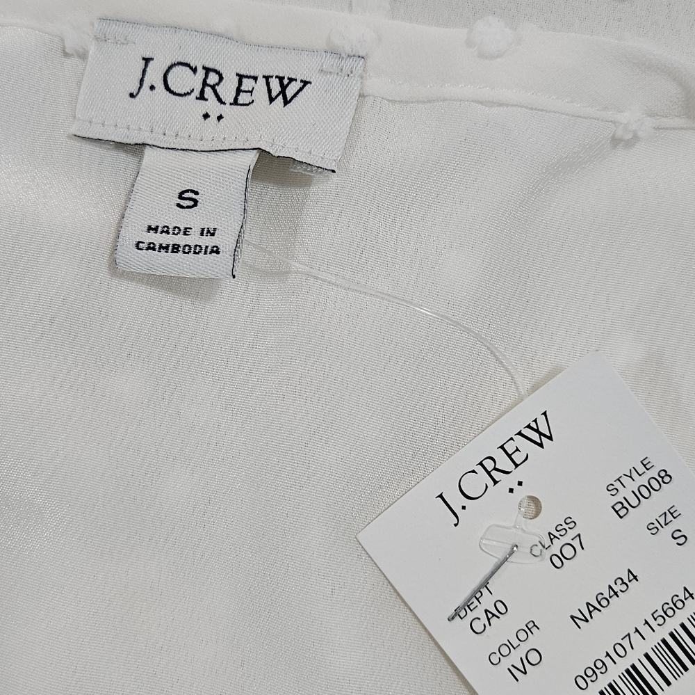 NWT J.Crew Clip-dot V-neck Top Size S - Picture 4 of 7